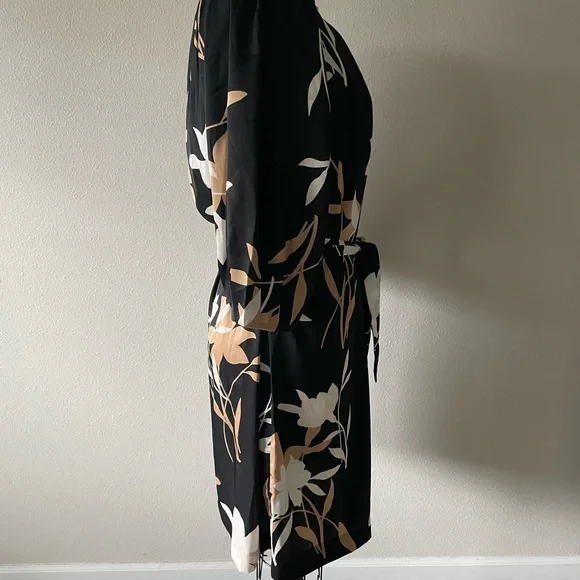 Ann Taylor Pleated Black Floral Dress - Picture 2 of 11